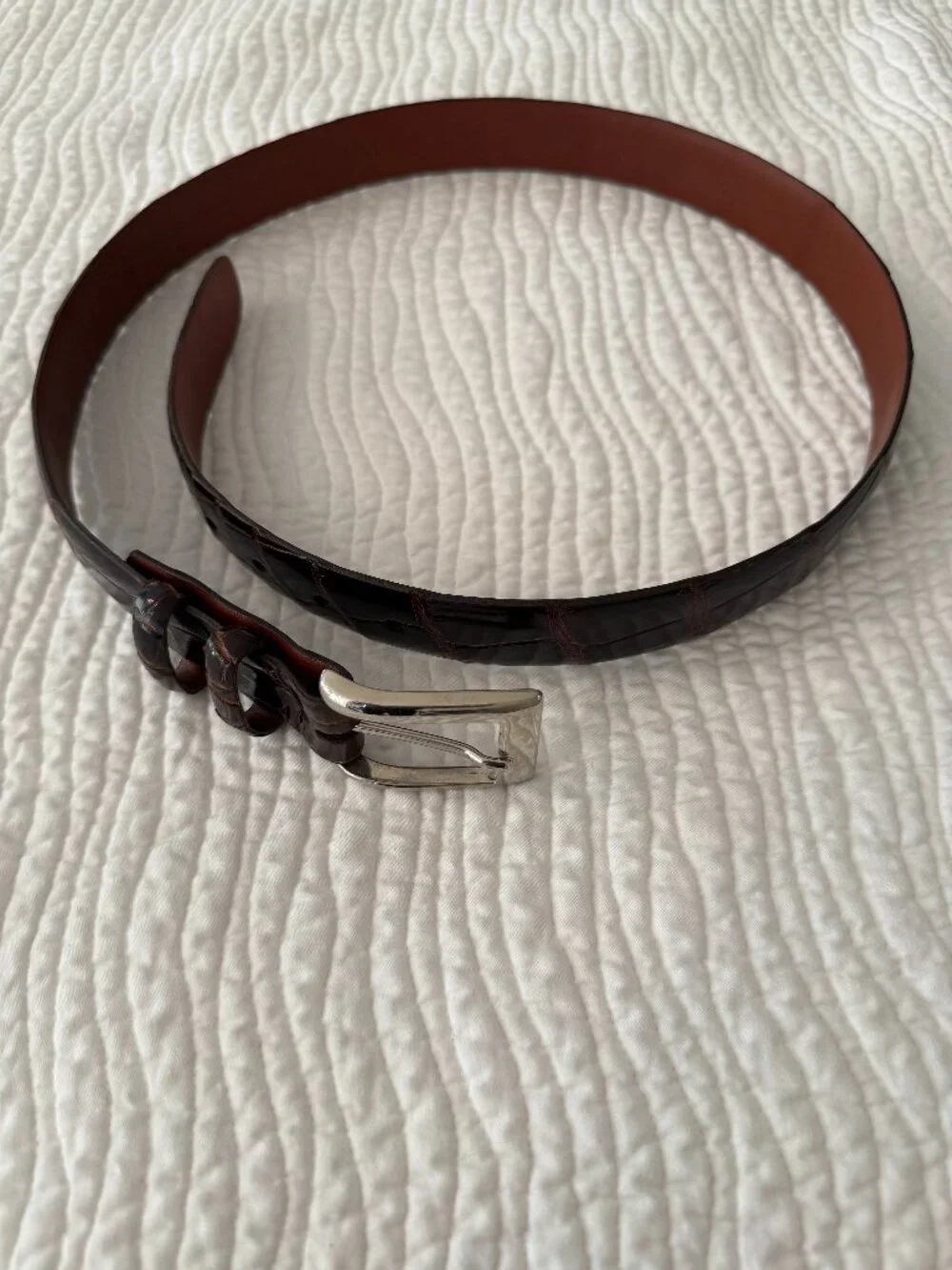 Alligator dress belt